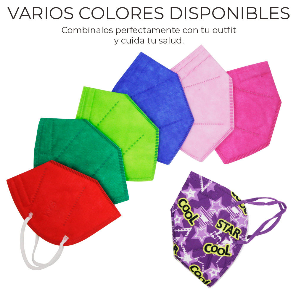 Cubrebocas Kn95 Multicolor Paquete Individual