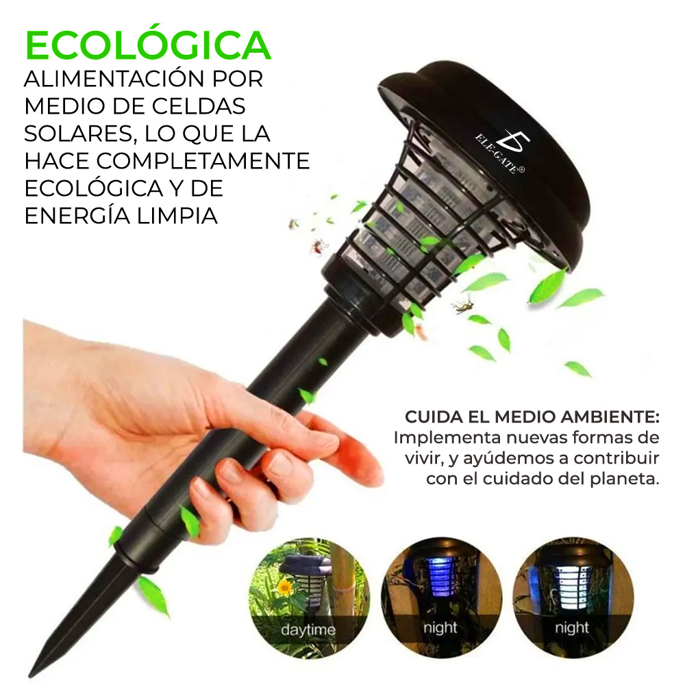 Lámpara Solar Repelente De Mosquitos Anti Luz Jardín Césped