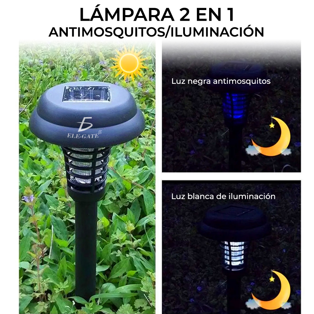 Lámpara Solar Repelente De Mosquitos Anti Luz Jardín Césped