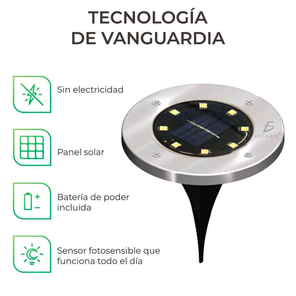 Led Solar Luz De Césped Decoración Jardín Enterrado Al Aire