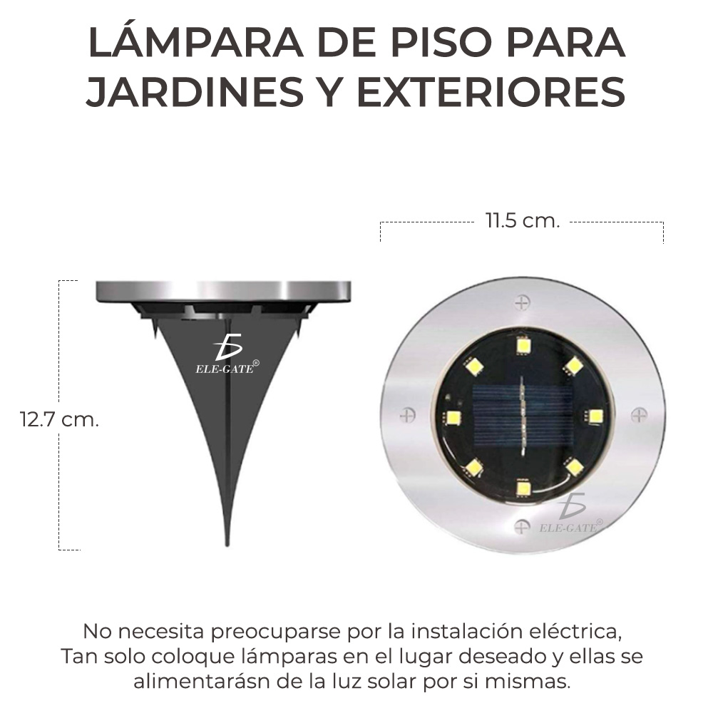 Led Solar Luz De Césped Decoración Jardín Enterrado Al Aire