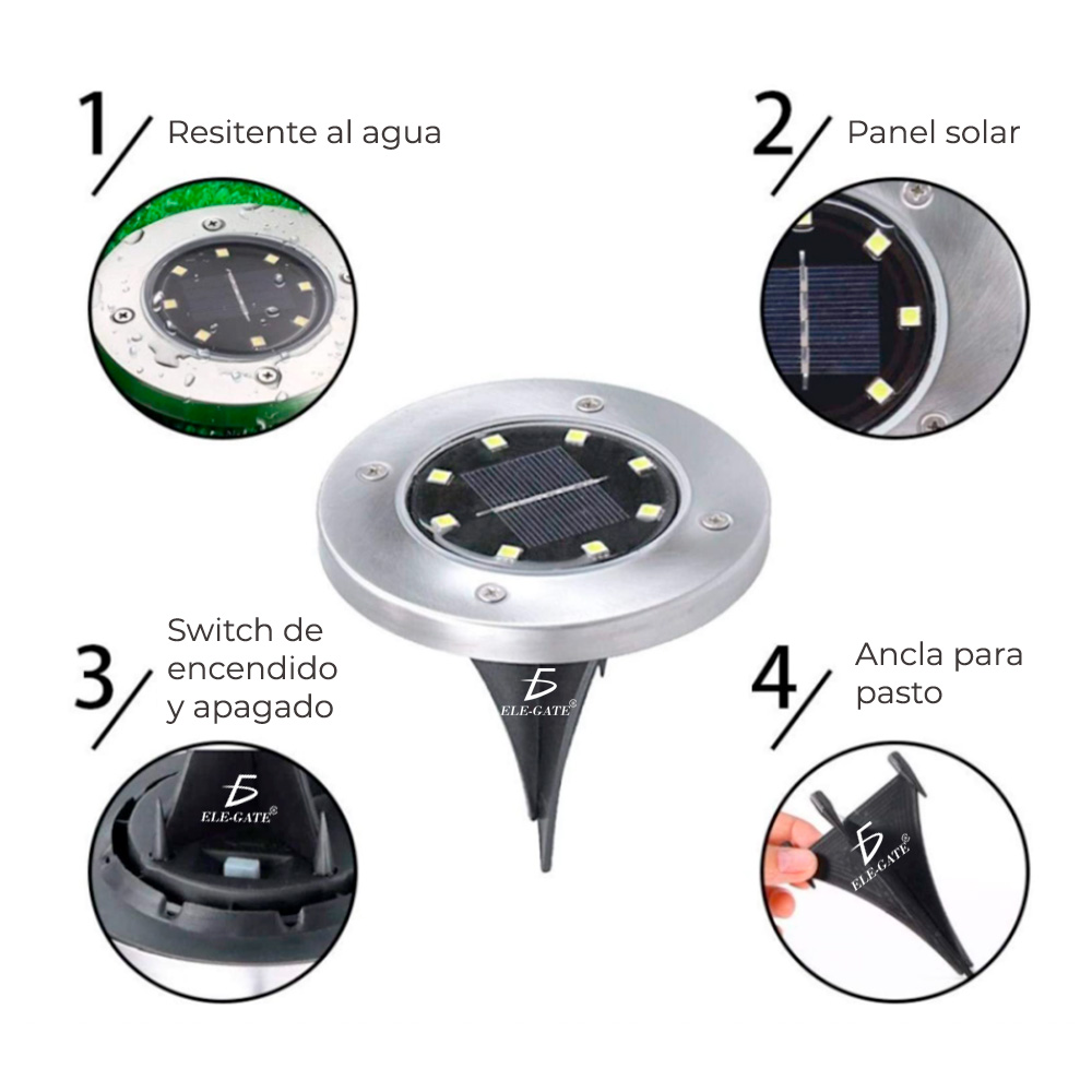 Led Solar Luz De Césped Decoración Jardín Enterrado Al Aire