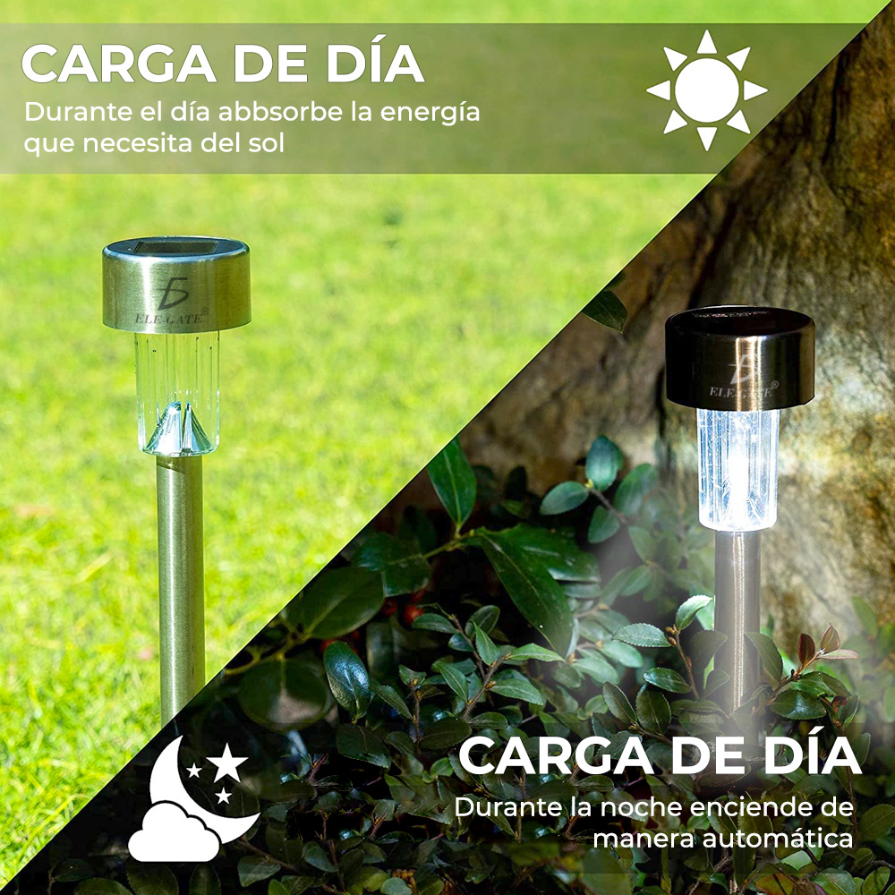 12 Piezas Solar Led Césped Luces Decoración Del Jardín T