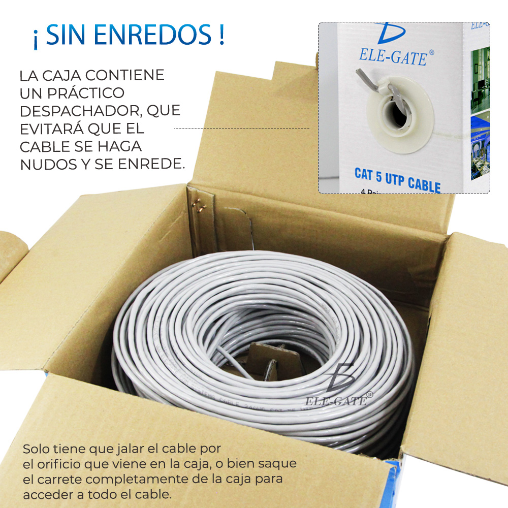100 Metros Cable Red Utp Cat 5e Rj-45 Blanco Cober