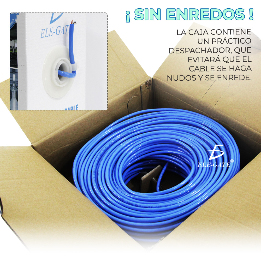 100 Metros Cable Red Cat 6 Utp Rj45 Cat6 Azul Cober