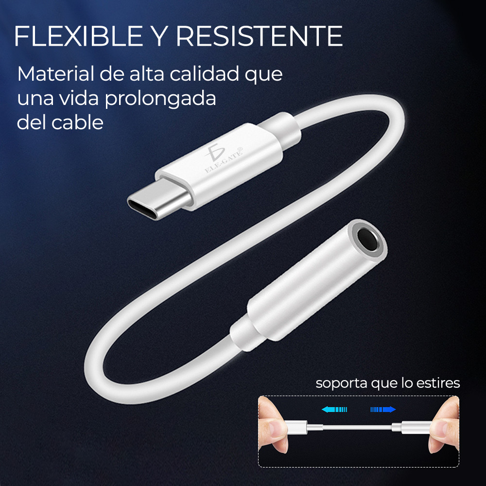 Adaptador De Auriculares TYPE-C Tipo C A 3.5 Mm