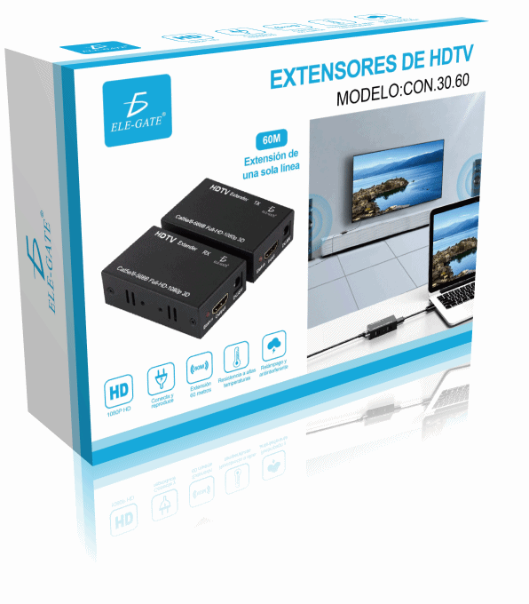 Kit De Extensores De Hdmi Utp Cat 6 1080p 60 Metros - Image 7
