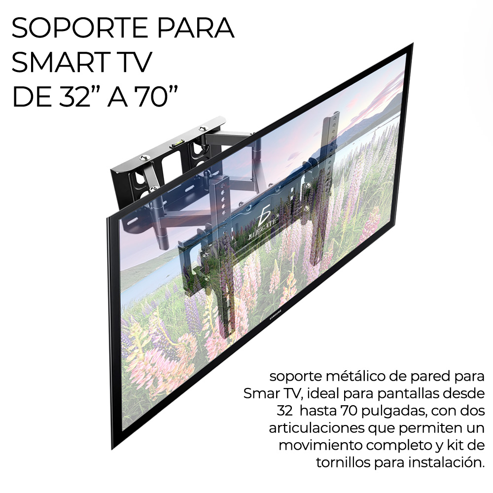 Soporte para TV/Monitor de 30" a 70" negro de pared 