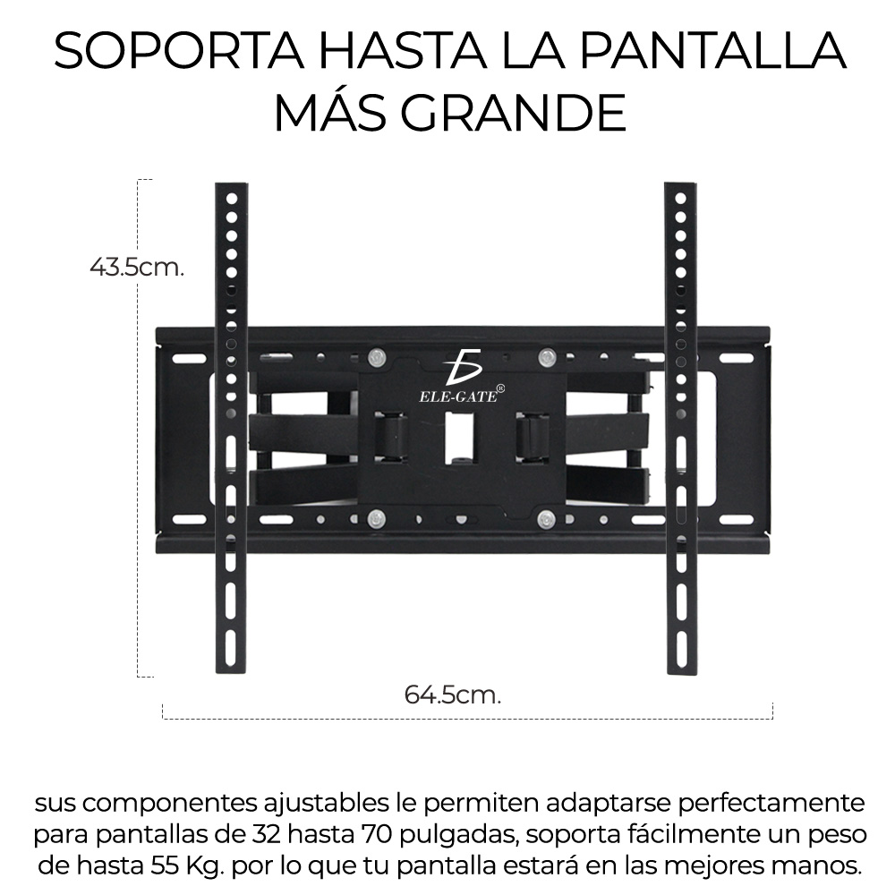 Soporte para TV/Monitor de 30" a 70" negro de pared