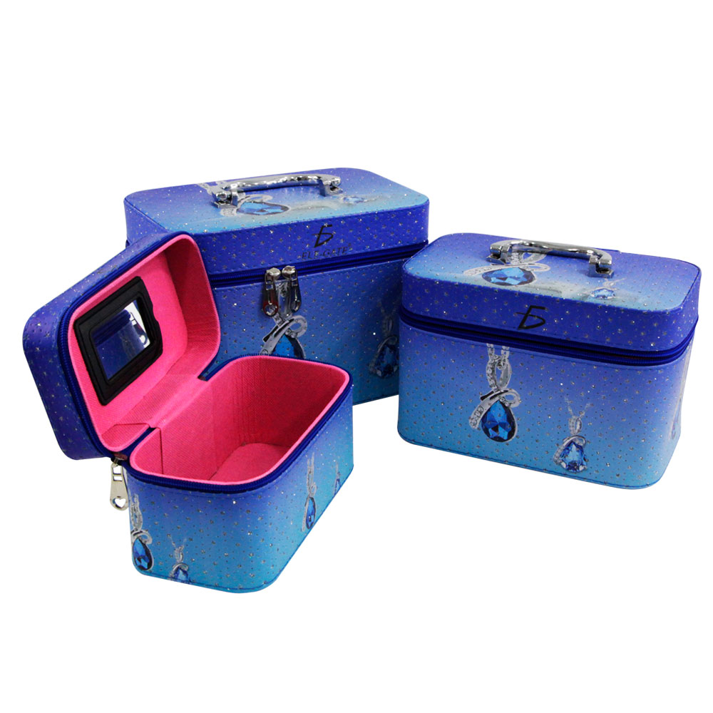 Cosmetiquera Neceser Estampado Kit De 3 Pzas Viaje Estuche MAQ.09.3