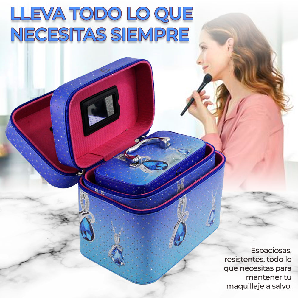 Cosmetiquera Neceser Estampado Kit De 3 Pzas Viaje Estuche MAQ.09.3