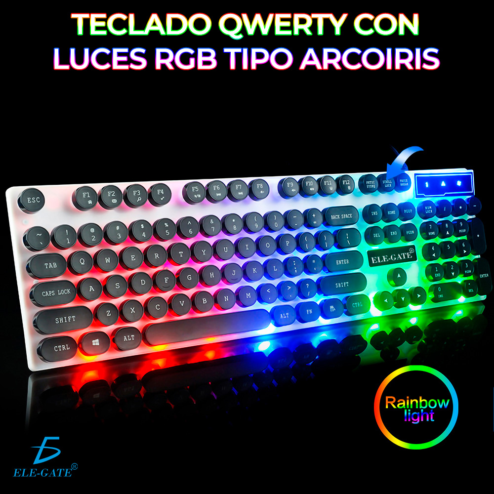Kit Teclado Mouse Gamer Luz Rgb Iluminado Led Usb Alambrico