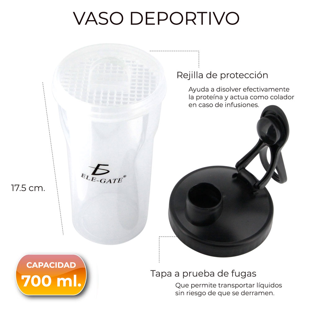 Vaso Mezclador Multifuncional Para Deportes Fitness 700ml