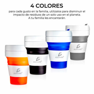 Vaso Termo Reutilizable Plegable De Silicon Practico