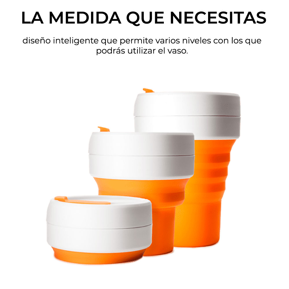 Vaso Termo Reutilizable Plegable De Silicon Practico