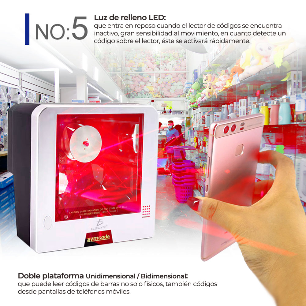 Lector De Código De Barras QR Omnidireccional Usb