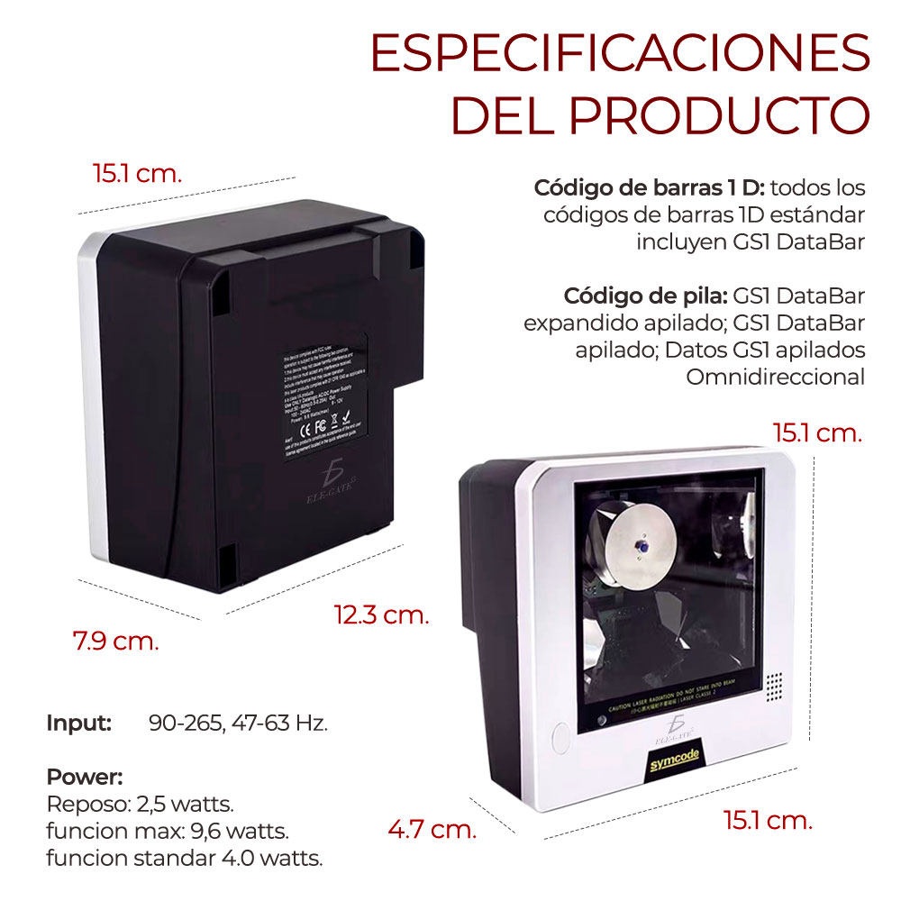 Lector De Código De Barras QR Omnidireccional Usb