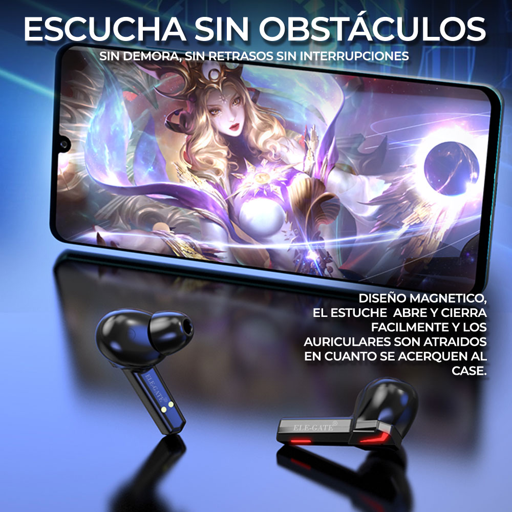 Auriculares Gamer Inalámbricos Bluetooth 5.1 Con Base Profund