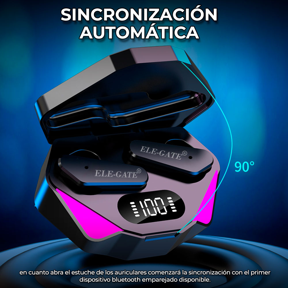 Auriculares X15 Gamer Inalámbricos Bluetooth 5.1 Con LED