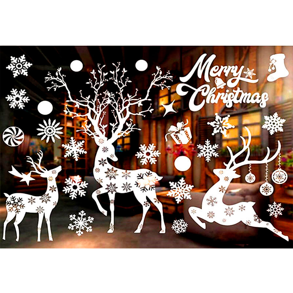 Calcomanías D Navidad La Ventana D Navidad Etiqueta