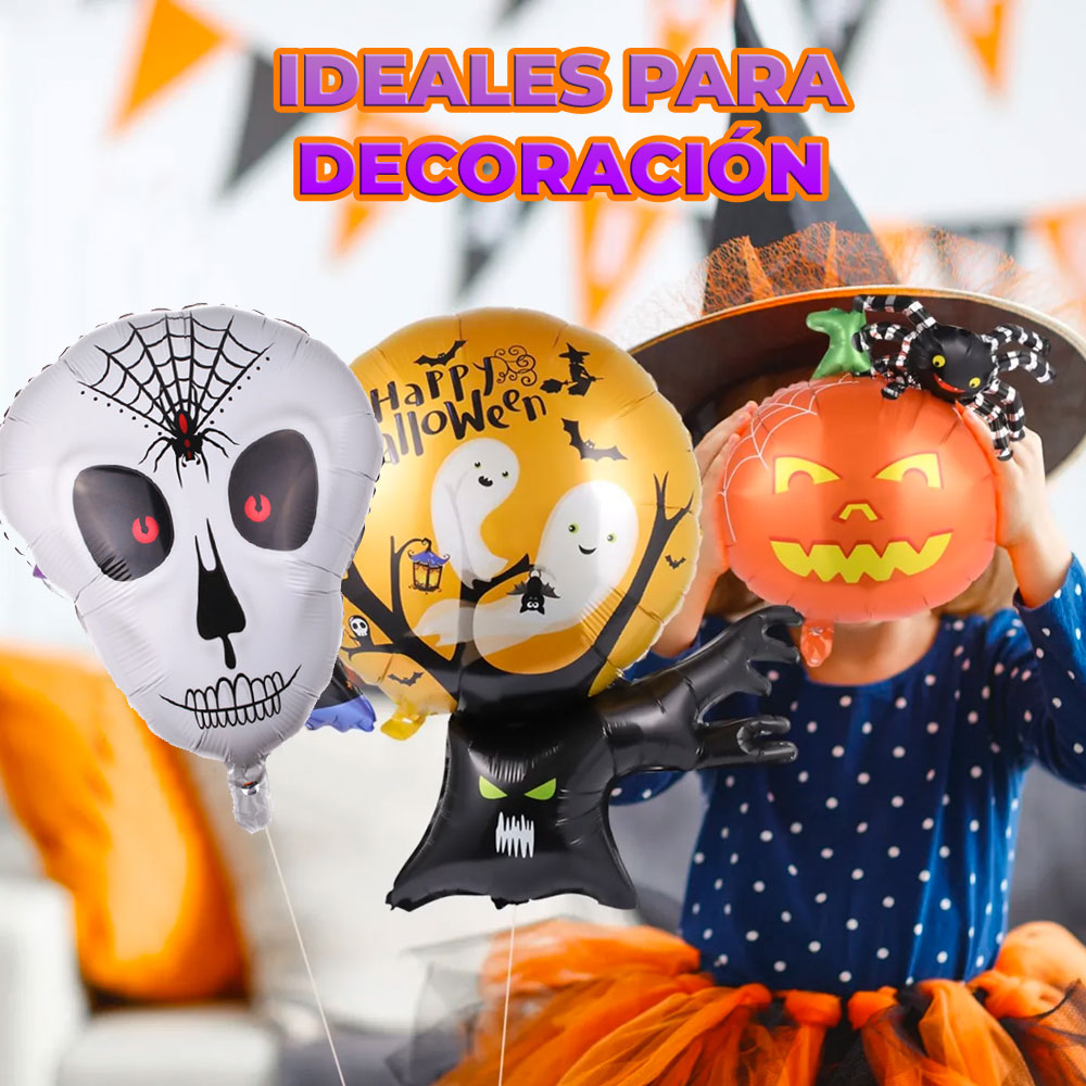 Globos De Aluminio De Halloween Fantasma Bruja Búho Monster