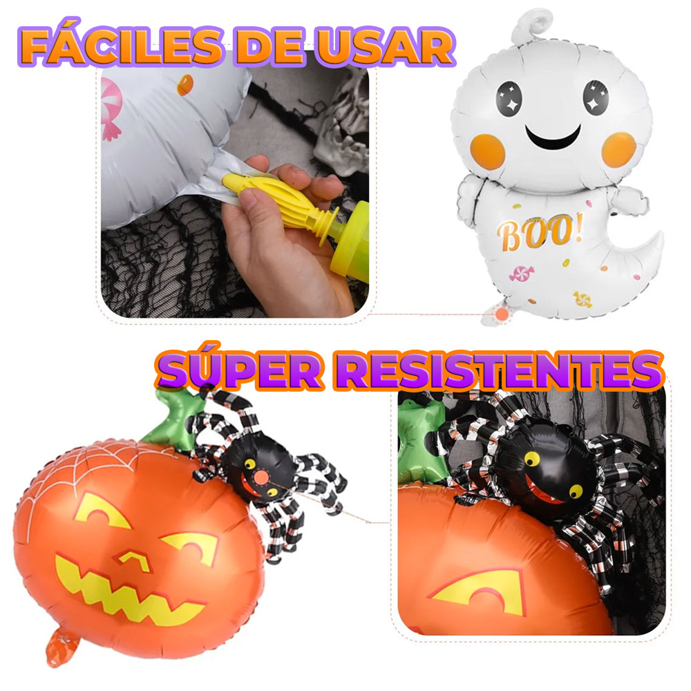 Globos De Aluminio De Halloween Fantasma Bruja Búho Monster