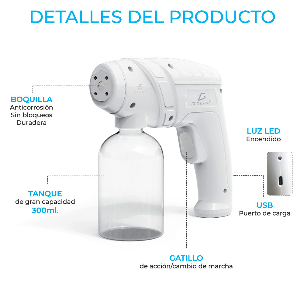 Pistola Nebulizador Ulv Portátil Sanitizacion Desinfección