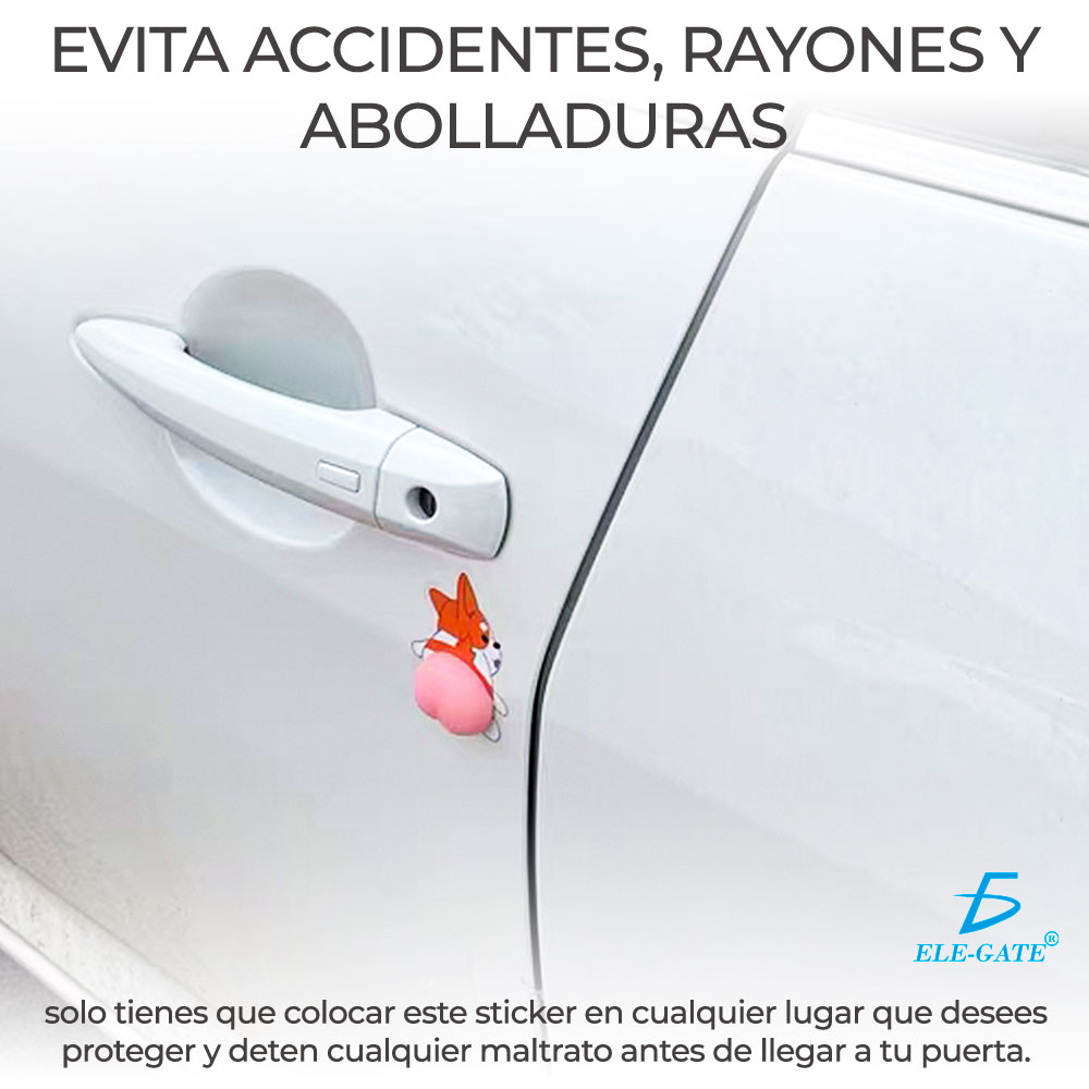 Etiqueta Engomada Anticolisión De Dibujos Animados De Silico