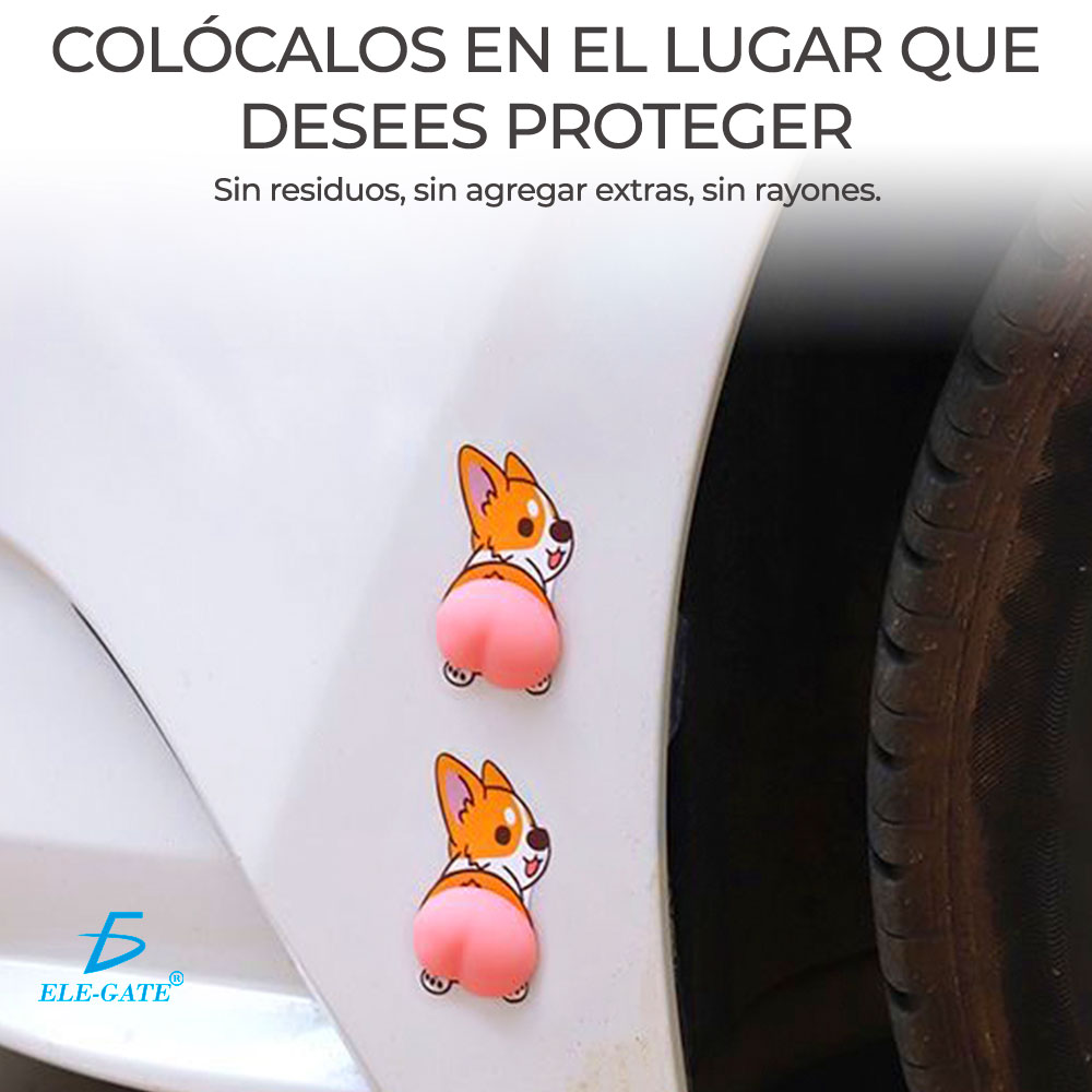 Etiqueta Engomada Anticolisión De Dibujos Animados De Silico