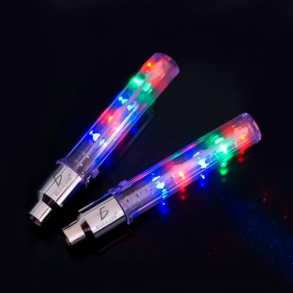 Par Luz Led Multicolor Valvula Tapon Llanta Bici Moto Auto