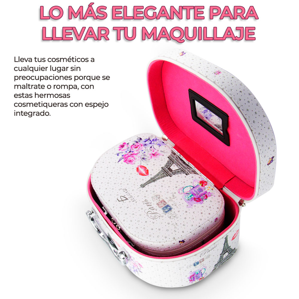 Cosmetiquera Neceser Estampado Kit De 3 Pzas Viaje Estuche MAQ.09.5