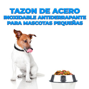 Platon para Mascotas de Acero Inoxidable Antideslizantes para Perros y Gatos Talla S