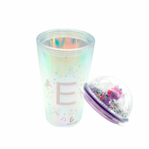 Vaso Con Popote Y Tapa De Cúpula Con Letra