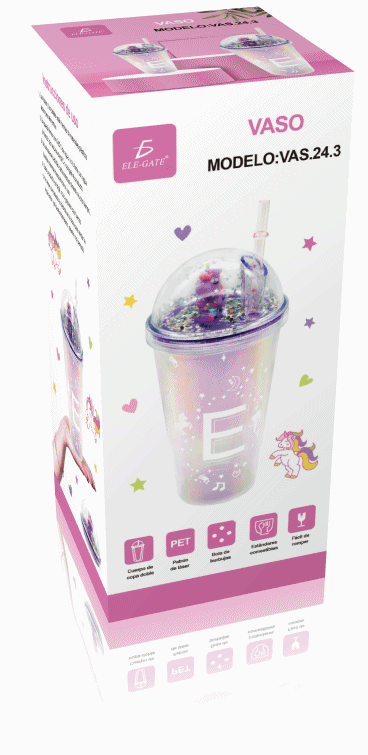 Vaso Con Popote Y Tapa De Cúpula Con Letra - Image 4