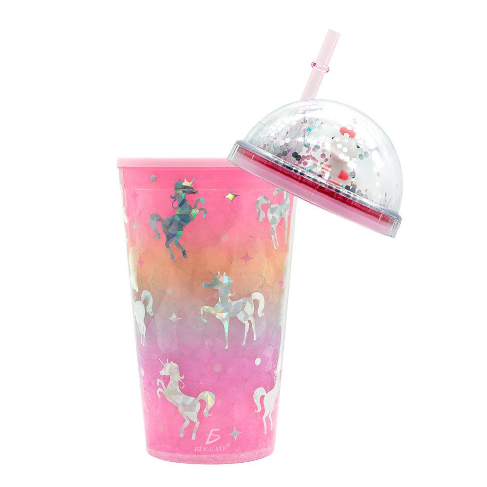 Vaso Con Popote Y Tapa De Cúpula Con Unicornio - Image 2