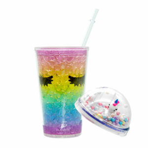 Vaso Resistente Con Popote Y Tapa De Cúpula