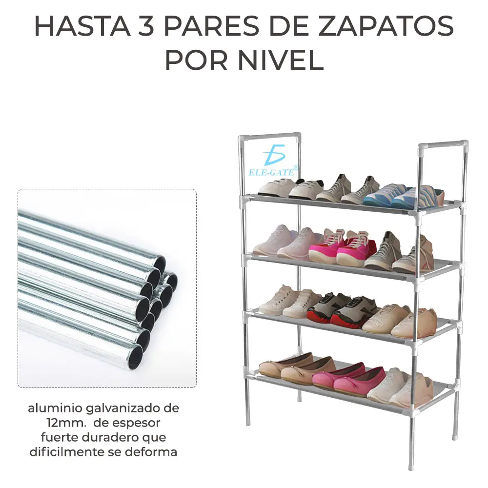 Estante De Almacenamiento 4 Capas Zapatero Fácil De Montar