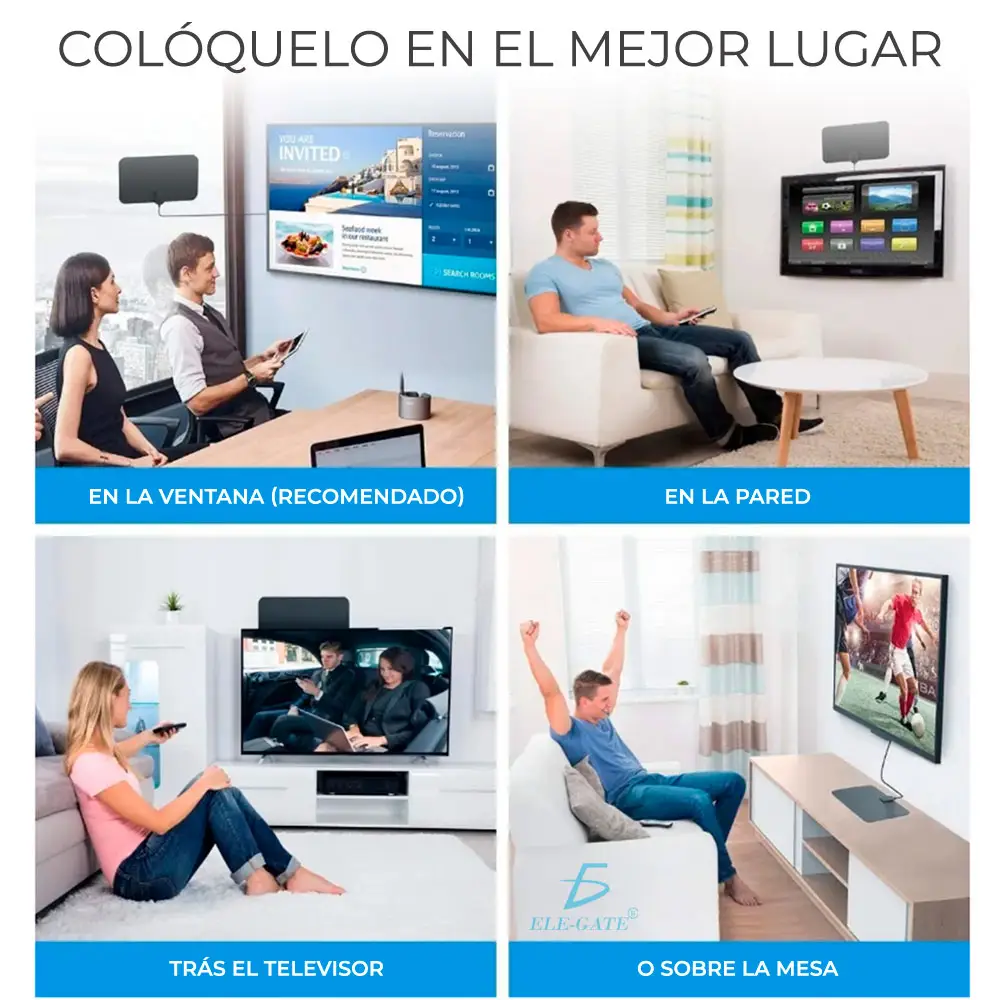 Antena De Tv Digital Hd 1080p Para Interiores Portátil