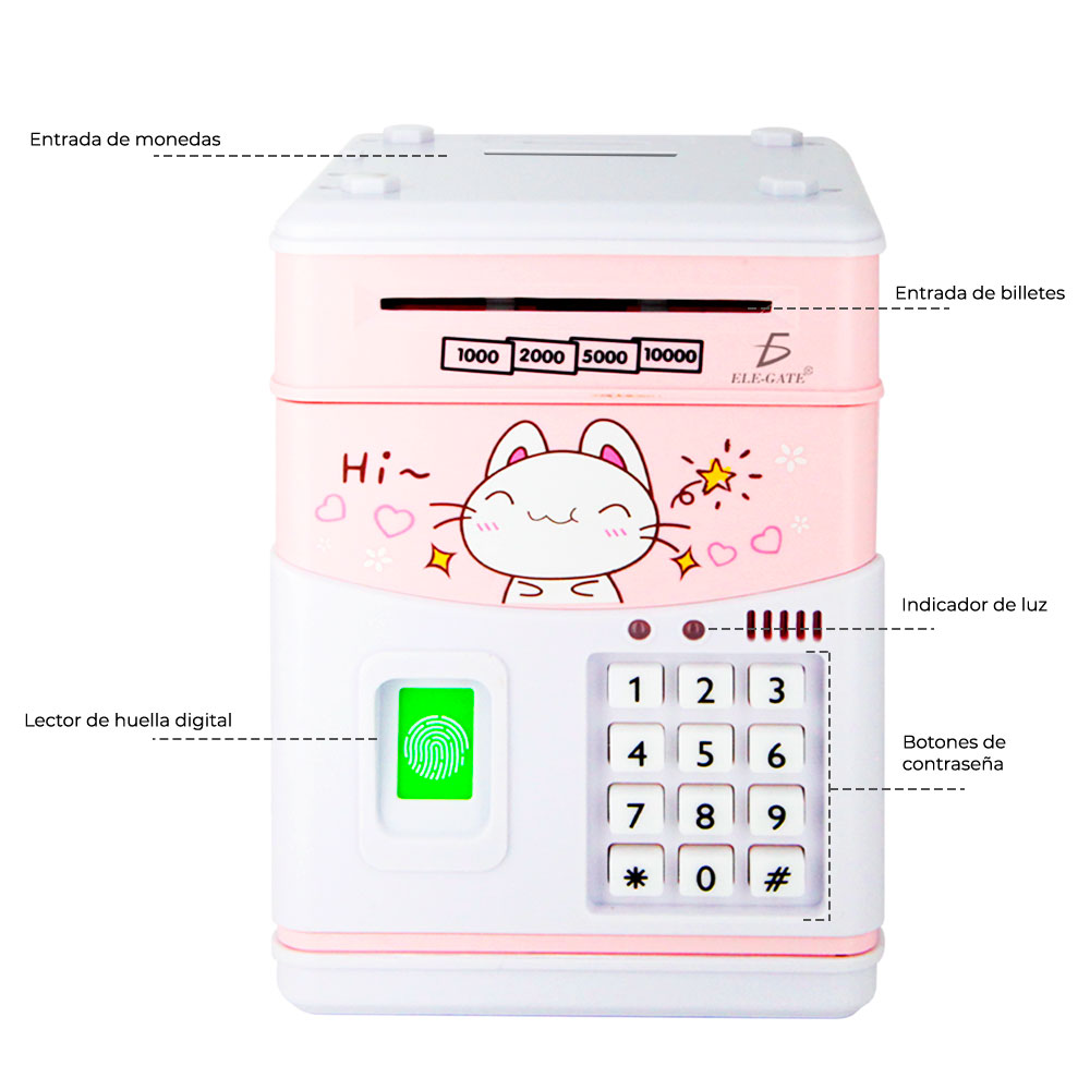 Alcancia Electronica Caja Seguridad Clave Para Niñas