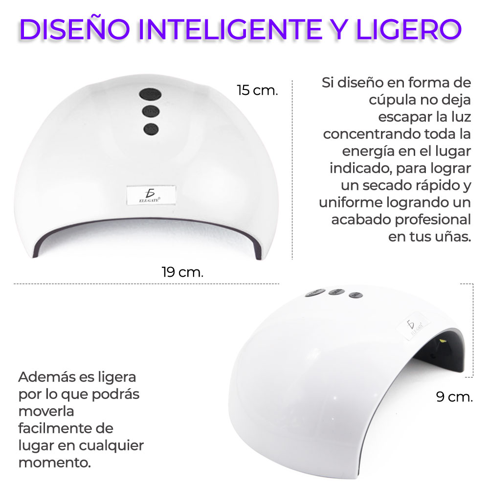 Lámpara De Uñas 36w 12 Led Uv Secador De Uñas Portátil