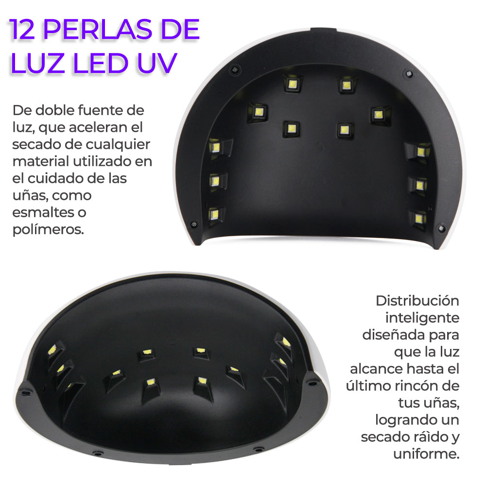 Lámpara De Uñas 36w 12 Led Uv Secador De Uñas Portátil