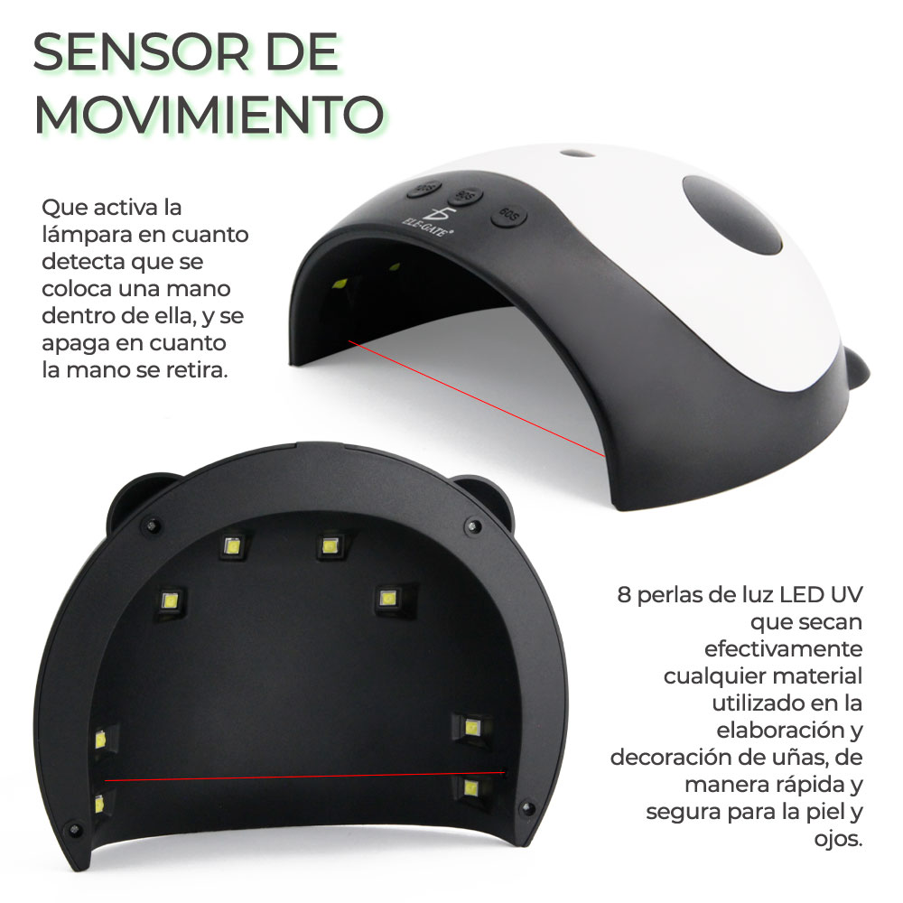 Lámpara Para Secador Rápido De Uñas Con 8 LED