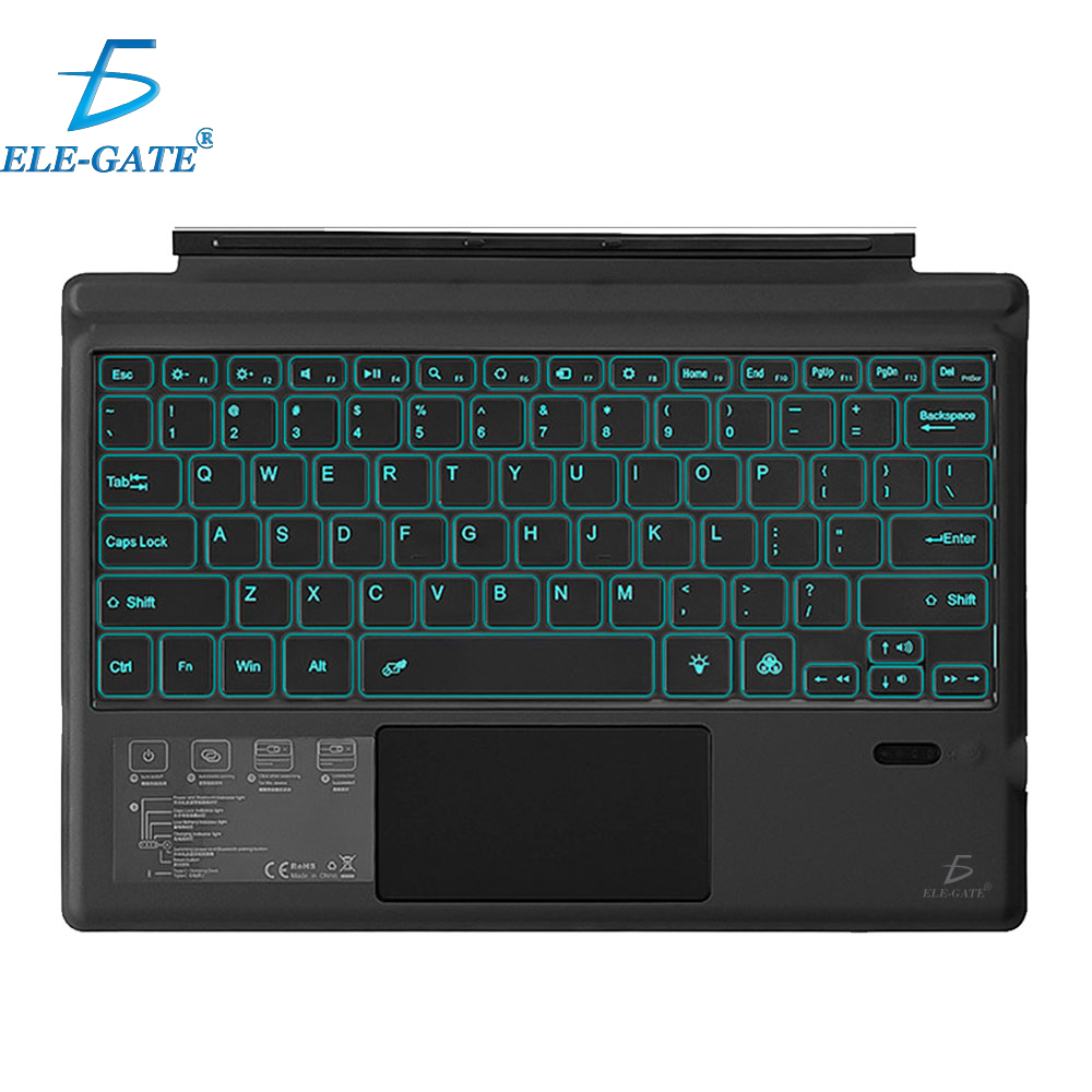 Teclado Táctil Iluminado Bluetooth Para Surface Pro 5/4/3