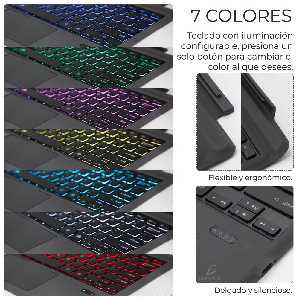 Teclado Táctil Iluminado Bluetooth Para Surface Pro 5/4/3