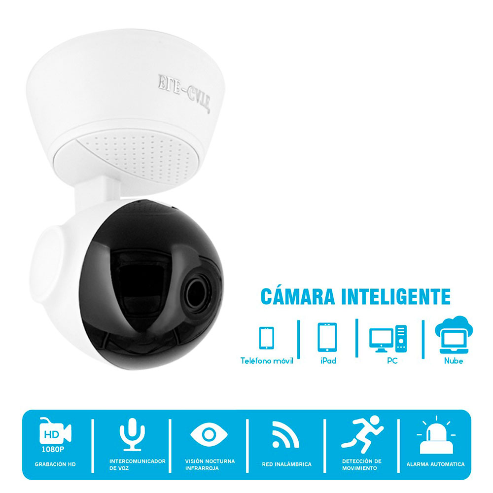 Camara De Seguridad 1080p Wifi Visión Nocturna Alarma