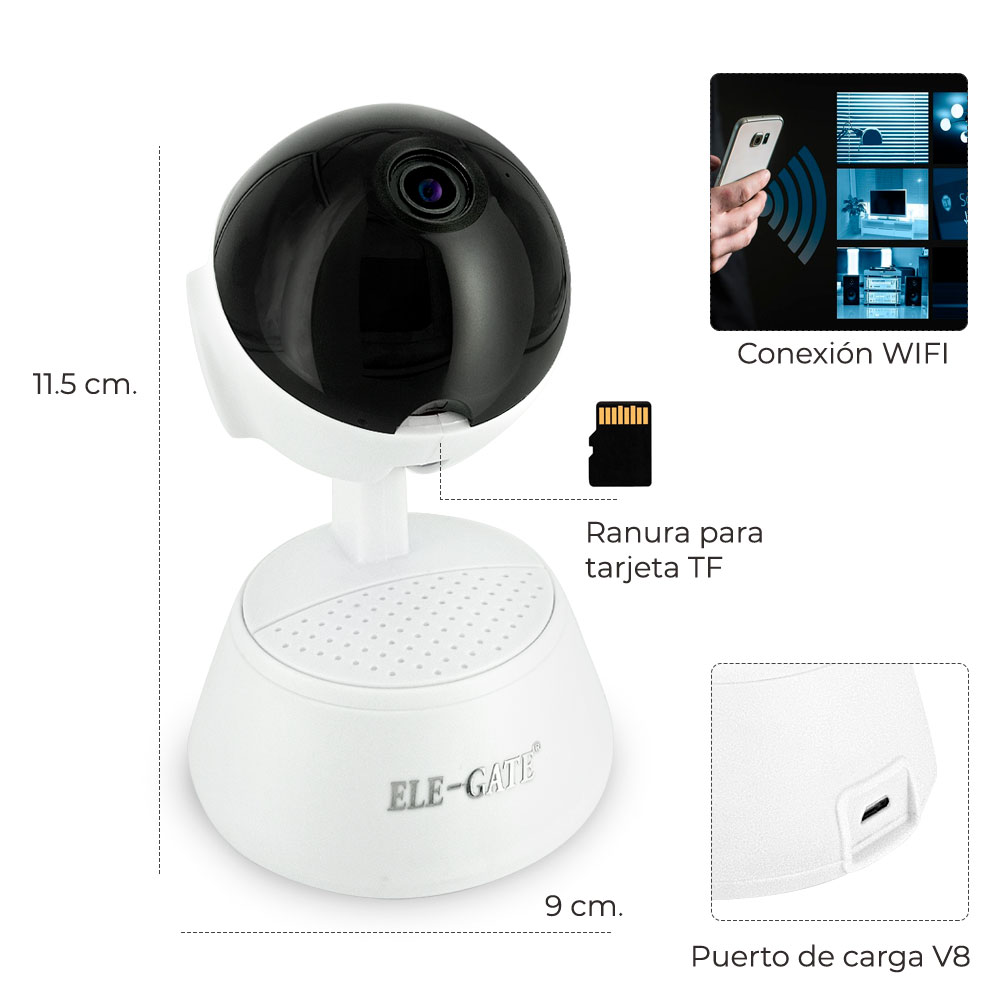 Camara De Seguridad 1080p Wifi Visión Nocturna Alarma