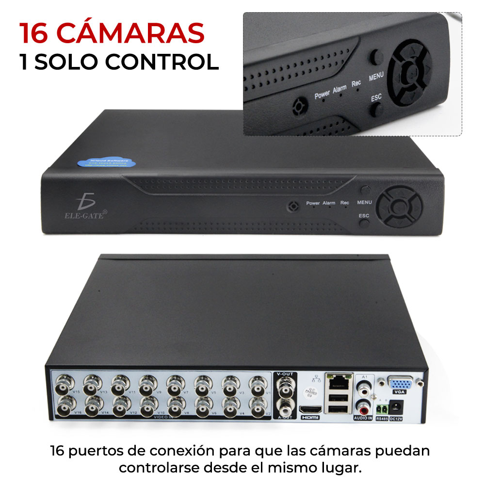 Kit Video Vigilancia 16 Cámaras 2MP Full hd 1080p Cctv