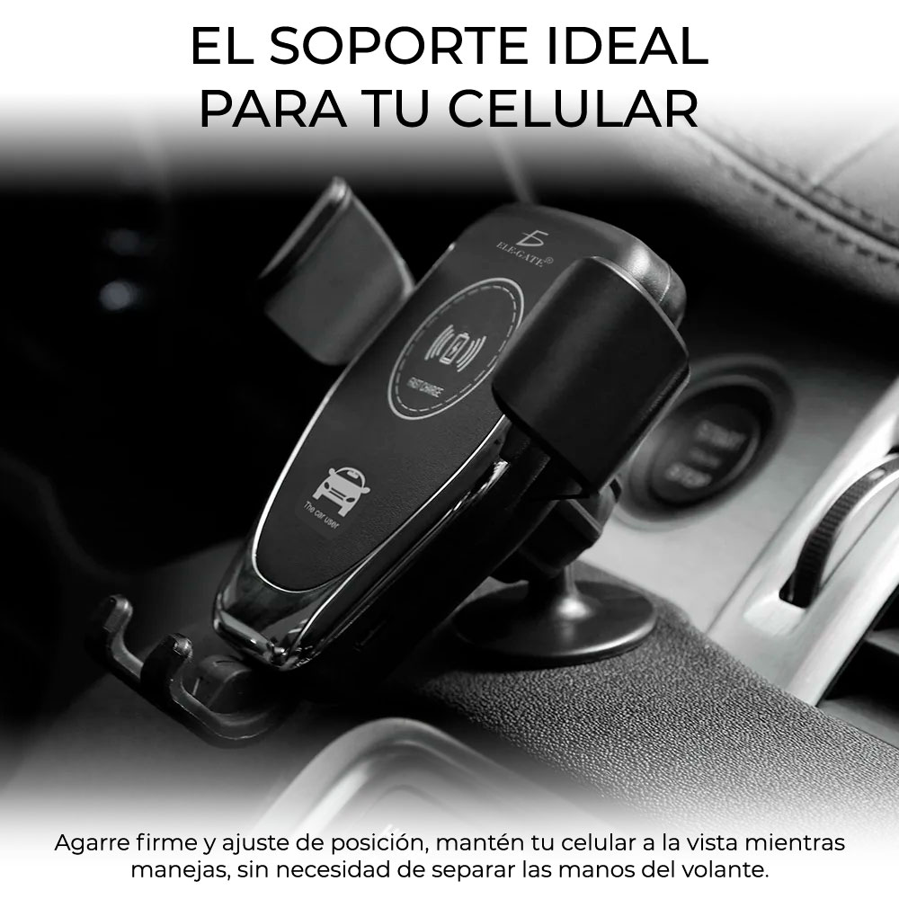 Cargador Inalambrico Qi Carga Rapida 10w Soporte Para Auto
