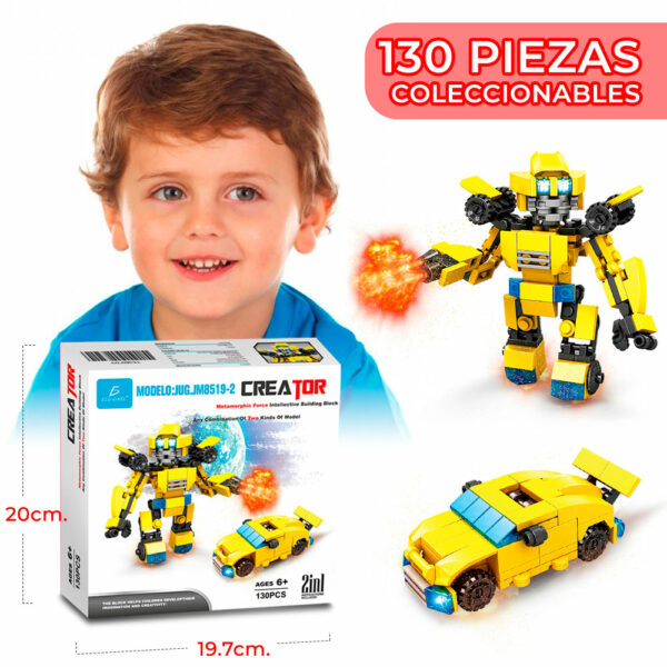Juguete de Bloques Robot Transformer Bumblebee