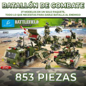 Juguete de Bloques Batallón de Combate Tanque Y Camión Lanza Misiles